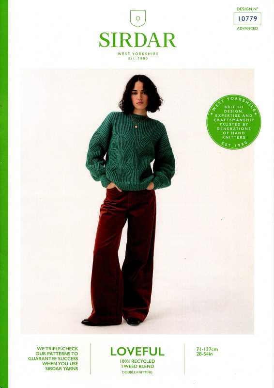 Knitting Pattern - Sirdar 10779 - Loveful DK - Ladies Sweater